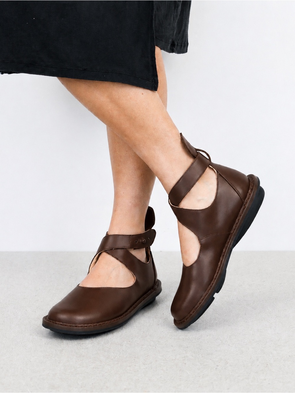 Trippen Vivienne dark brown leather Mary Jane made in Italy size 41 eu